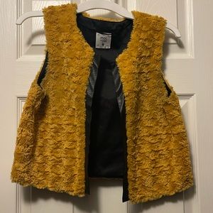 Mac+Jac Yellow Fuzzy Vest